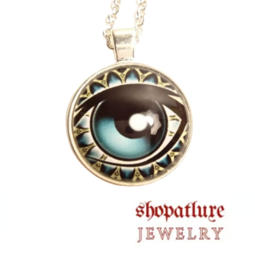 Fatima Evil Eye Glass Necklace - Picture 4 of 4